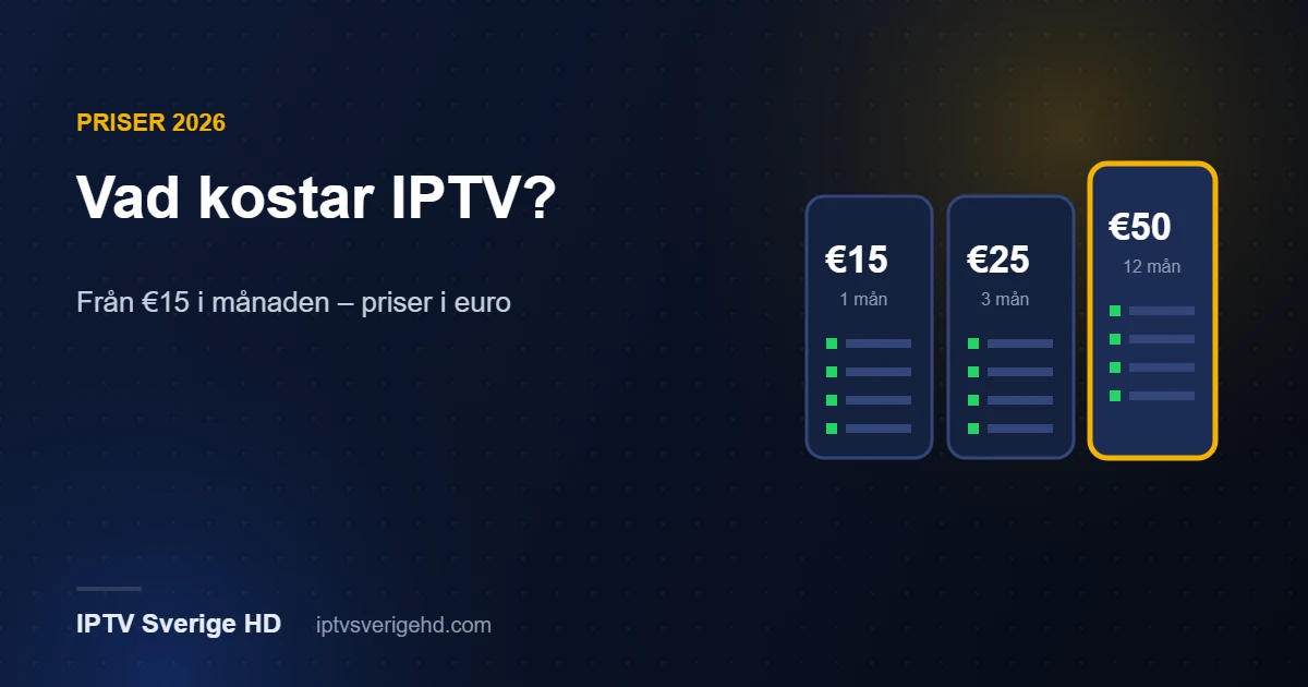Vad kostar IPTV – priser från €15 per månad hos IPTV Sverige HD